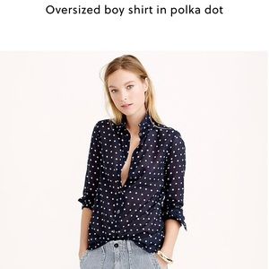 J.Crew boy shirt in polka dot.